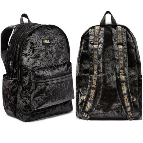victoria secret pink velvet backpack